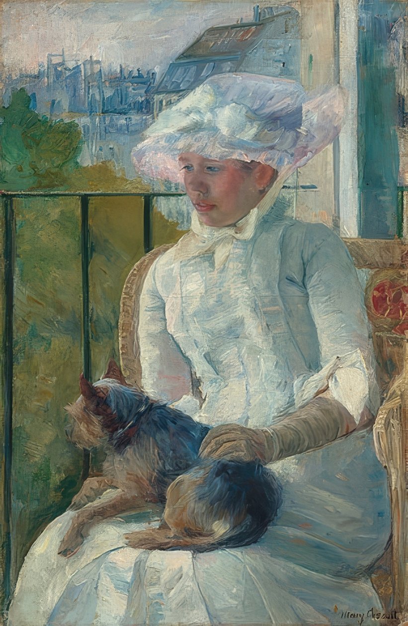 Ung flicka vid fönstret. Omkring 1883-84 av Mary Cassatt