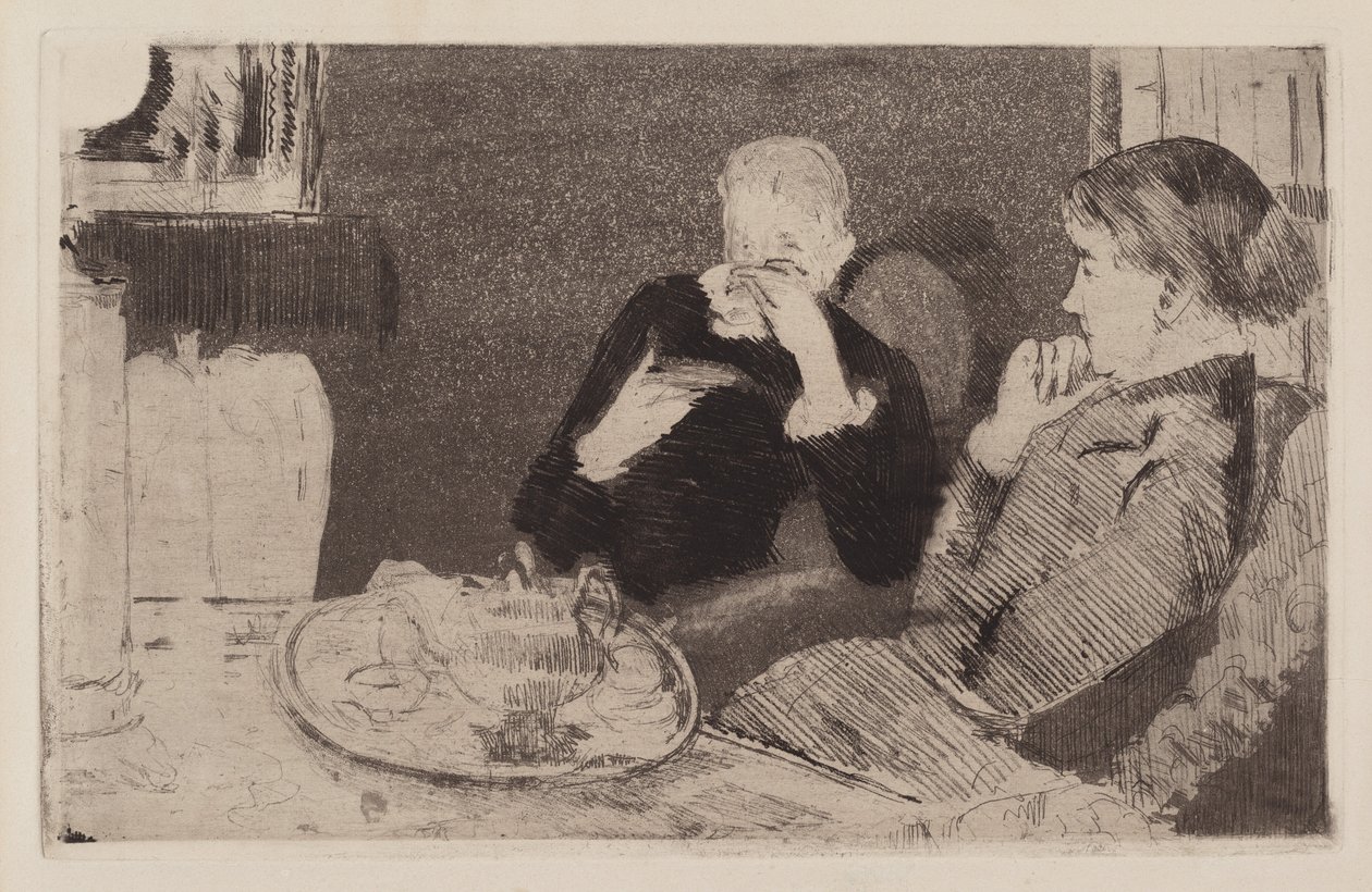 Lydia och hennes mor på Tea, 1882. av Mary Cassatt