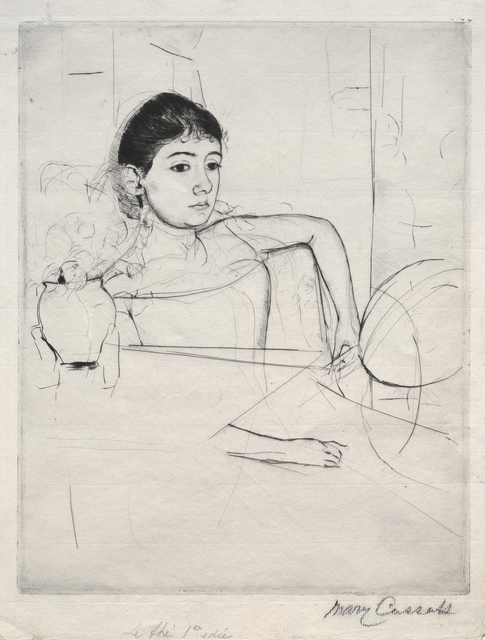 Mimi som brunett, 1889. av Mary Cassatt