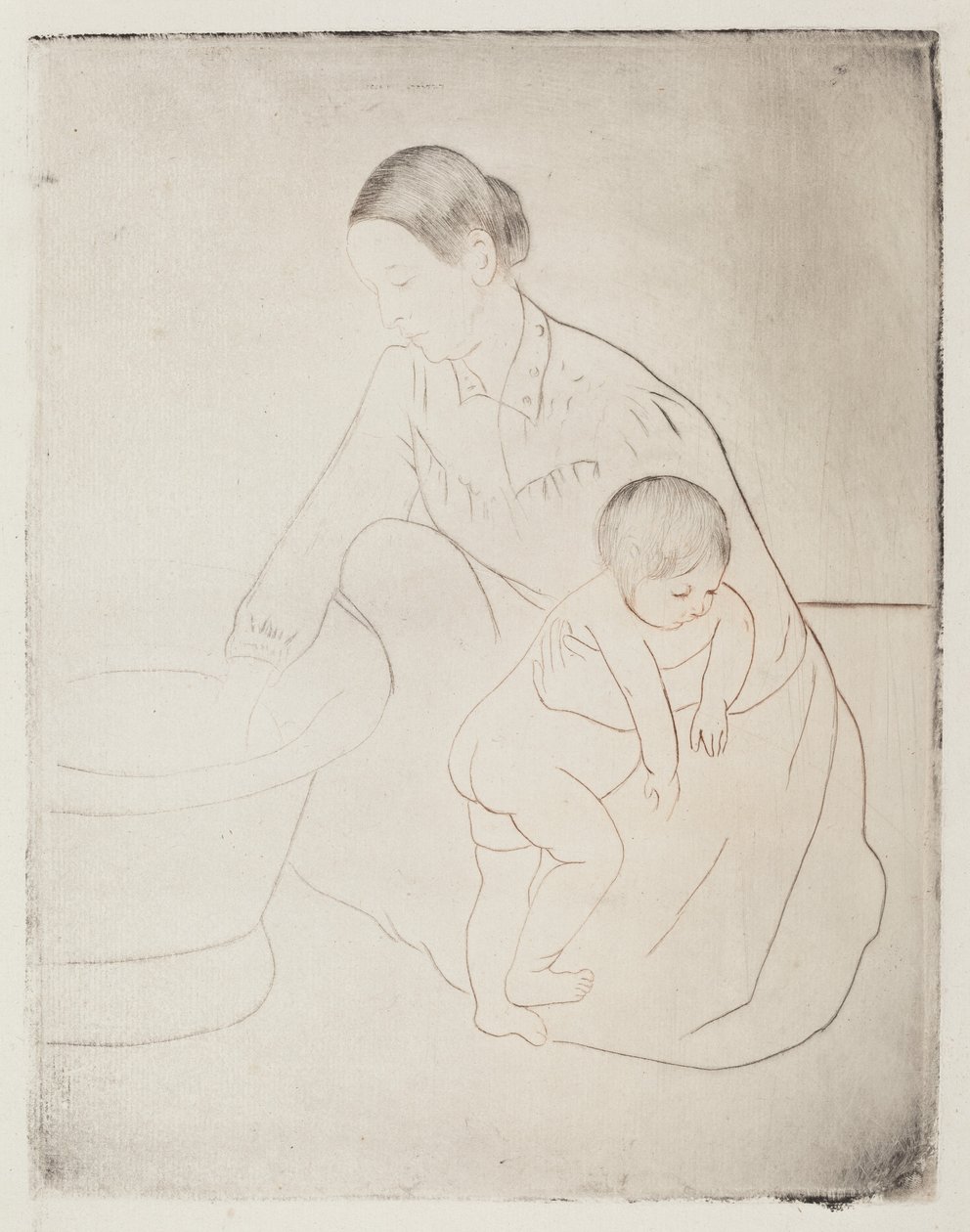 Badet, 1890-1891. av Mary Cassatt