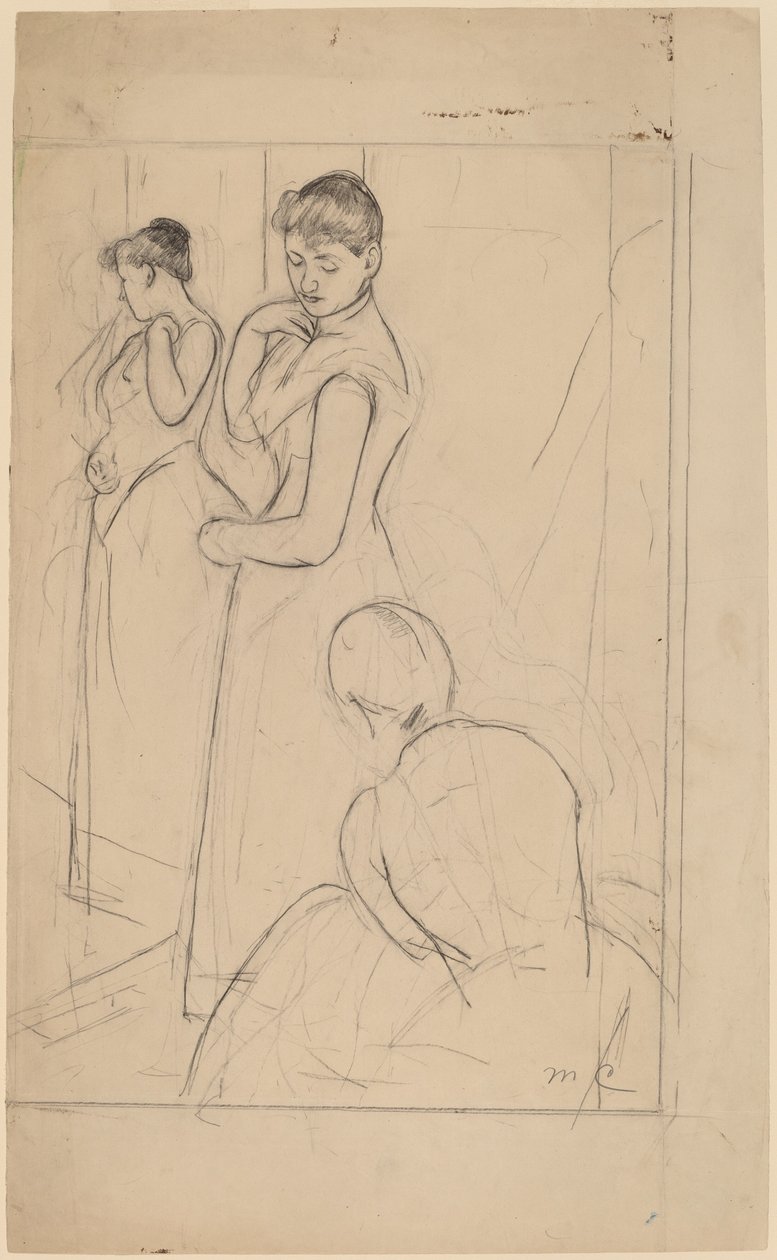 The Fitting [recto] av Mary Cassatt