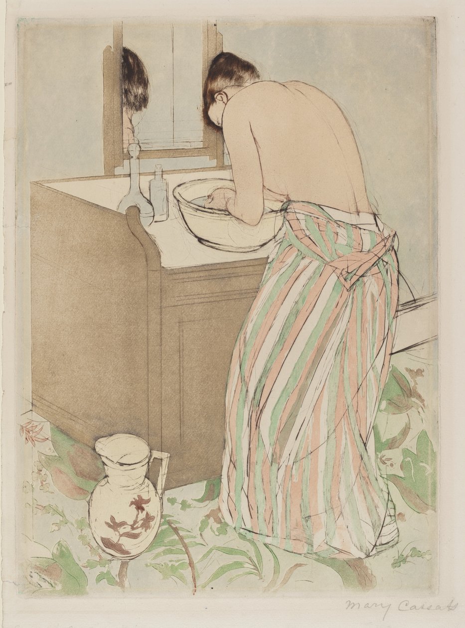 Kvinna som badar av Mary Cassatt