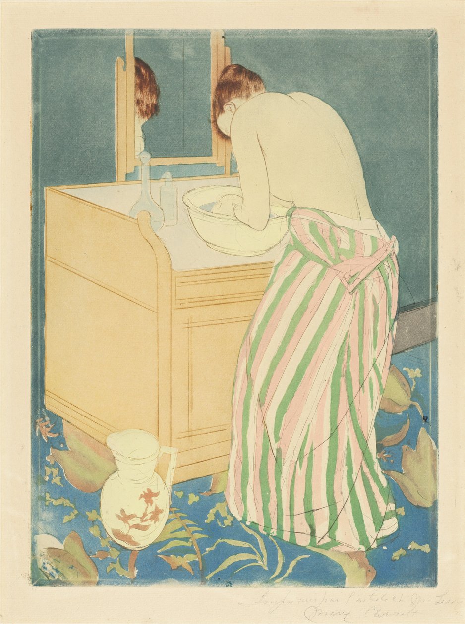 Kvinna som badar av Mary Cassatt