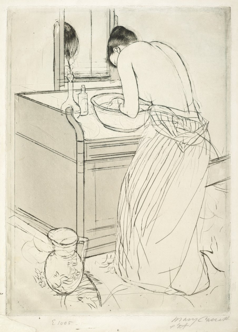 Badande kvinna, 1890-1891. av Mary Cassatt