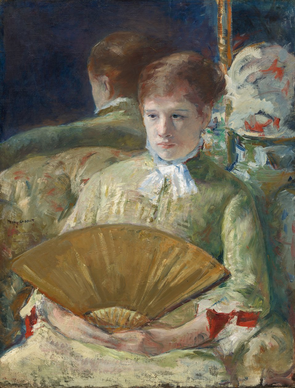 Kvinna med en fläkt av Mary Cassatt