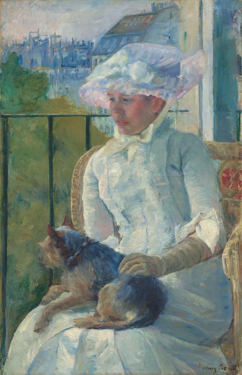 Ung flicka vid ett fönster av Mary Cassatt