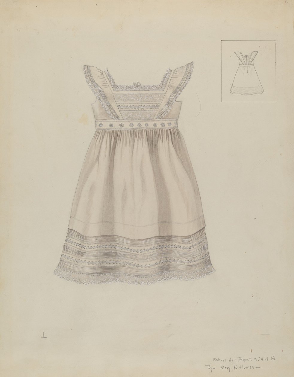Barnklänning, ca. 1937. av Mary E Humes