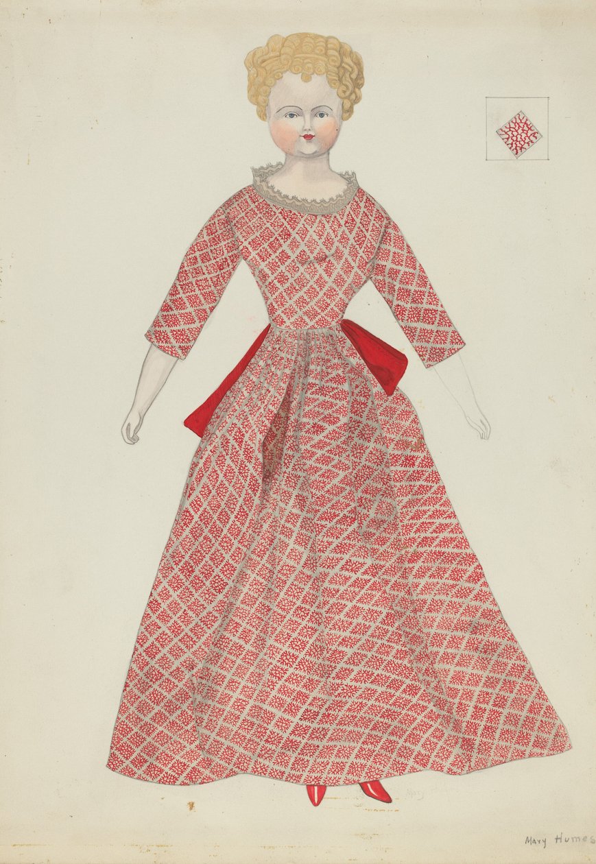 Docka och kostym, ca. 1936. av Mary E Humes