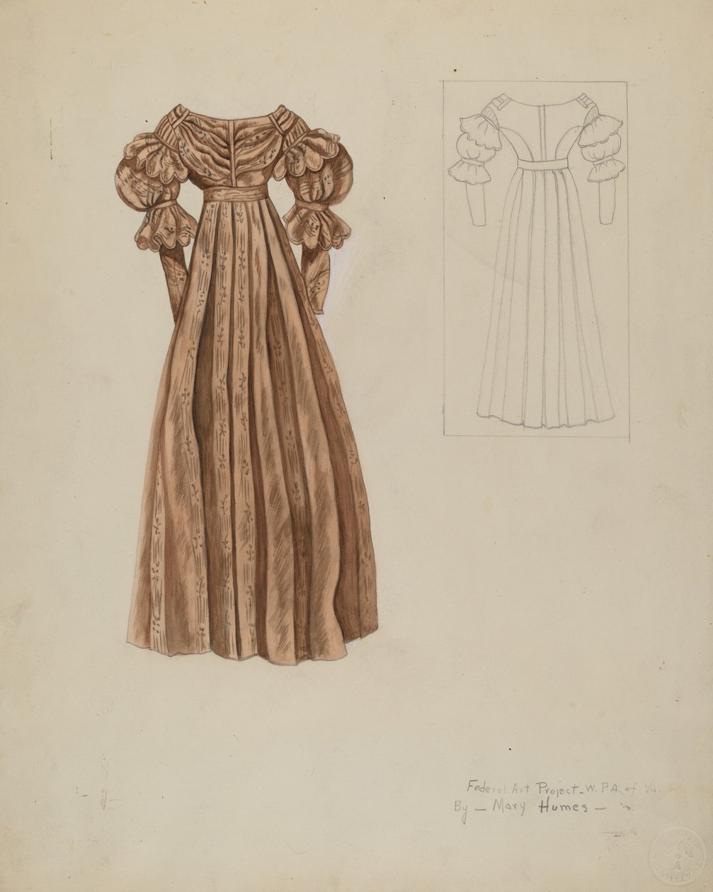 Klänning, c. 1937. av Mary E Humes