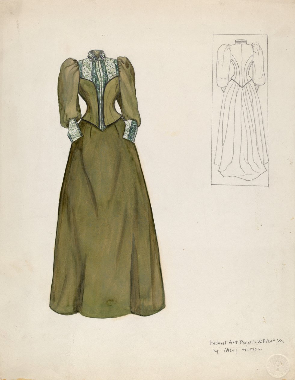 Klänning, c. 1937. av Mary E Humes