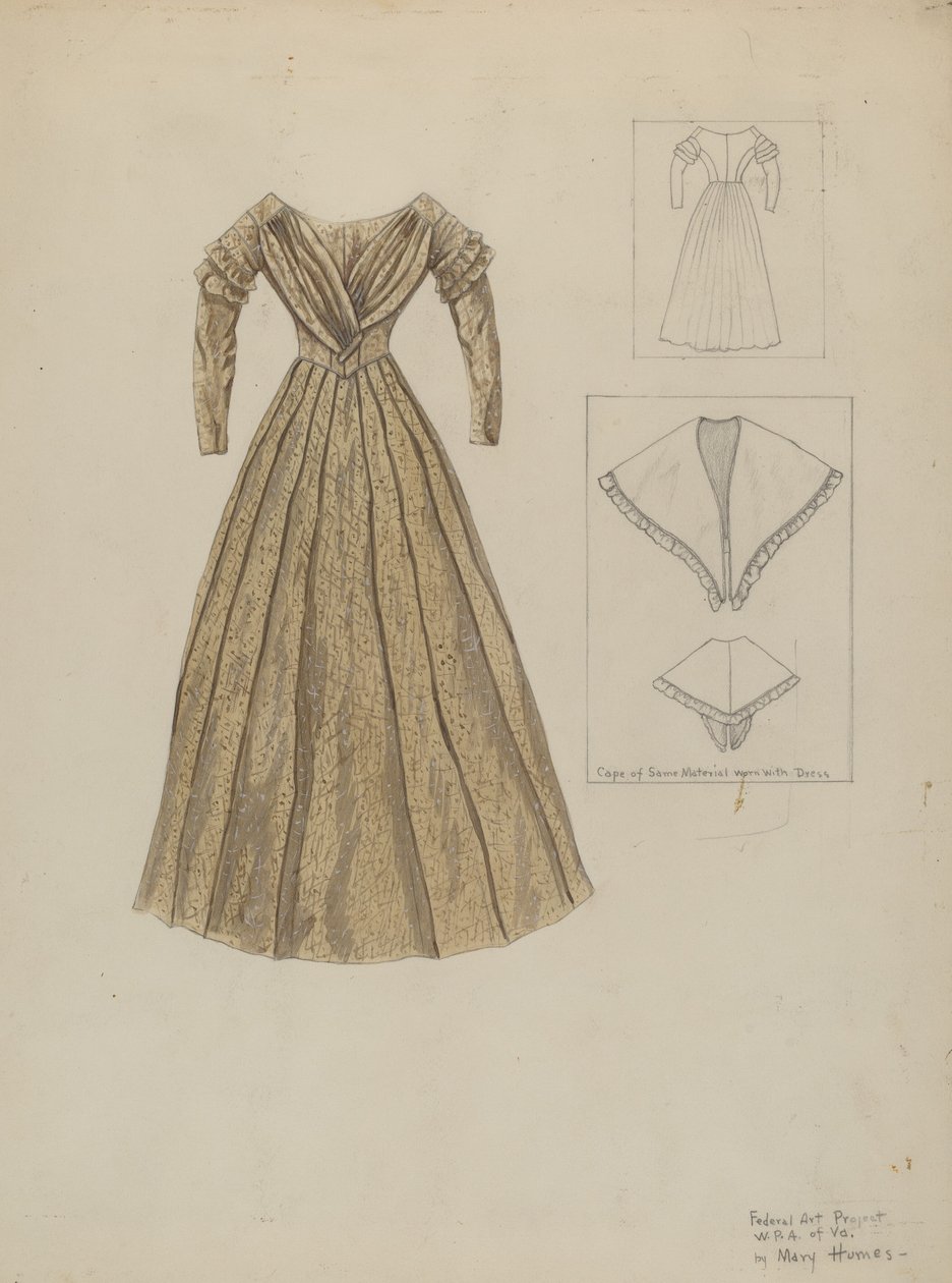 Klänning, c. 1937. av Mary E Humes