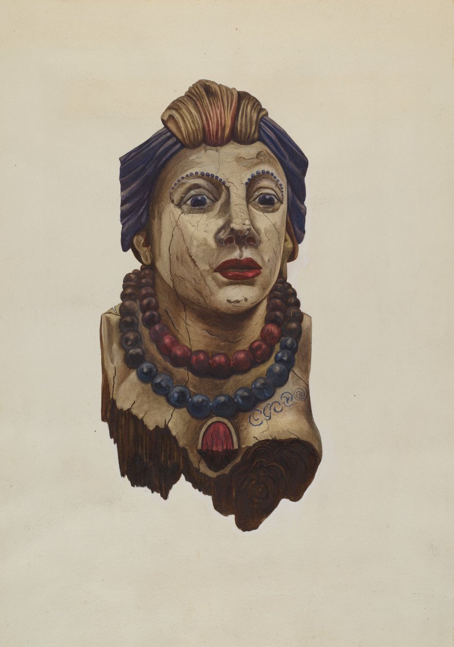 Indisk prinsessan galjonsfigur, ca. 1938. av Mary E Humes