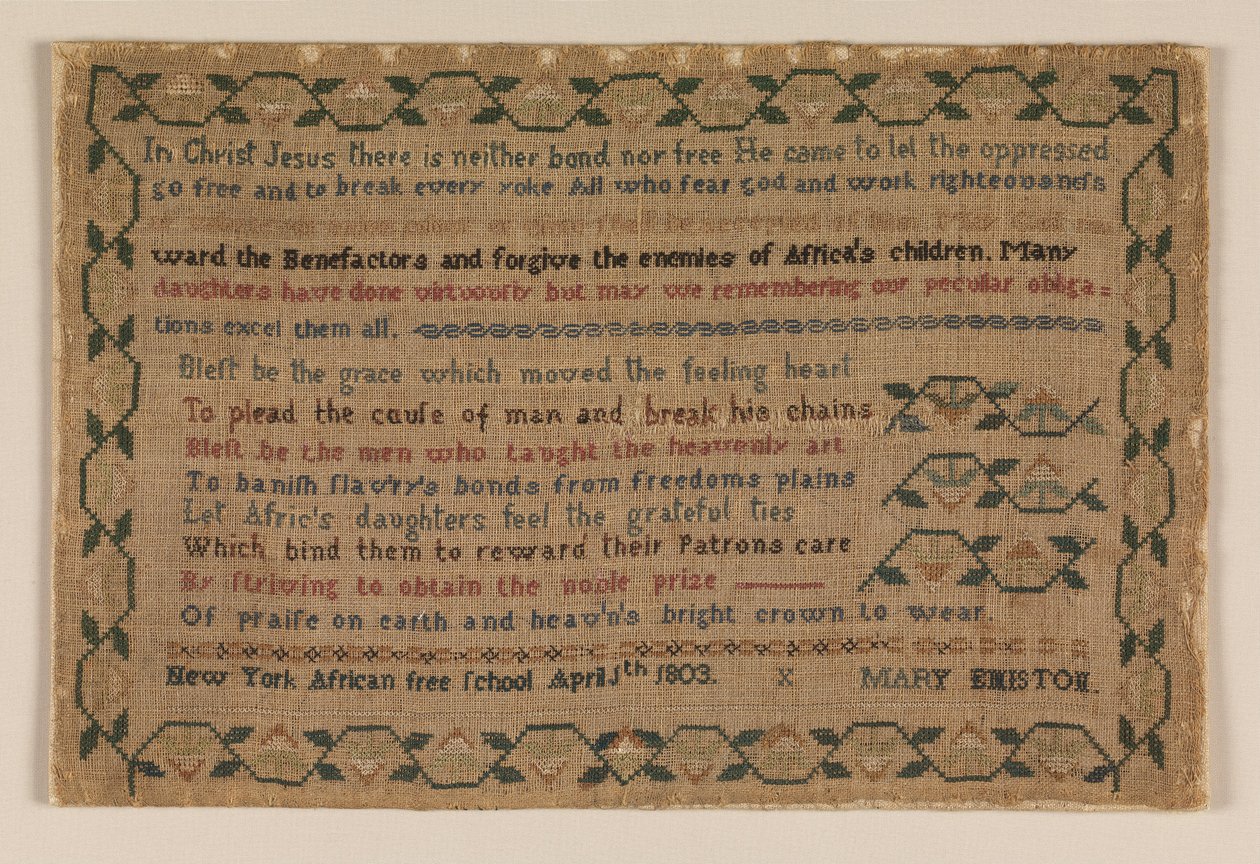 Provtagare av Mary Emiston