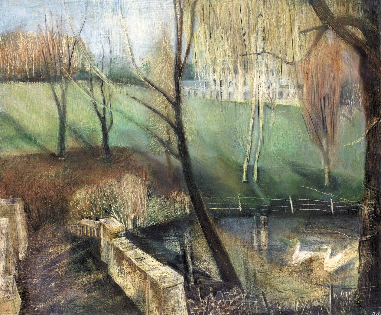 Pond, Kenwood, 2002 (olja ombord) av Mary Kuper