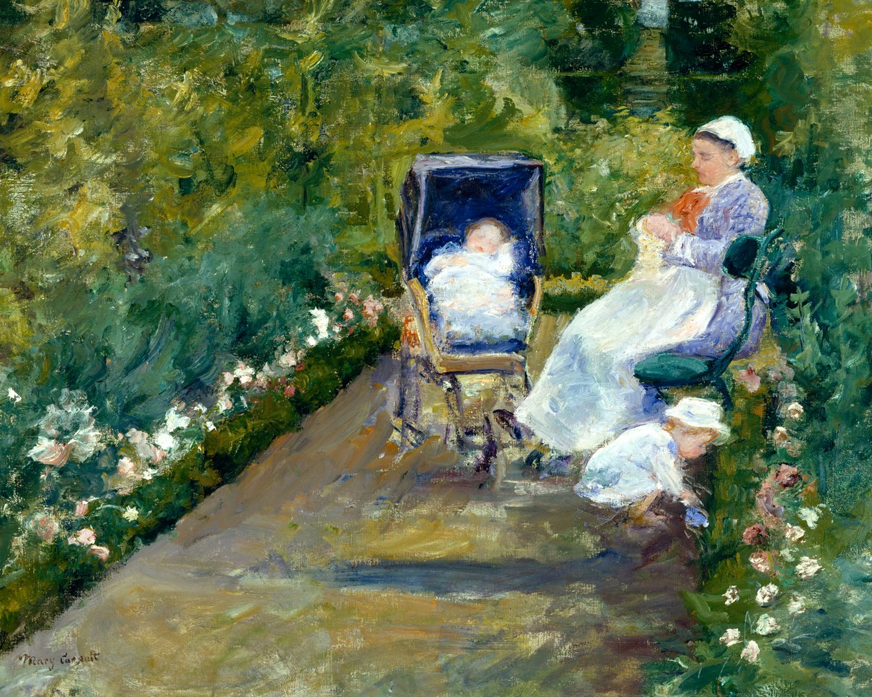 Barn i en trädgård (Sköterskan) av Mary Stevenson Cassatt