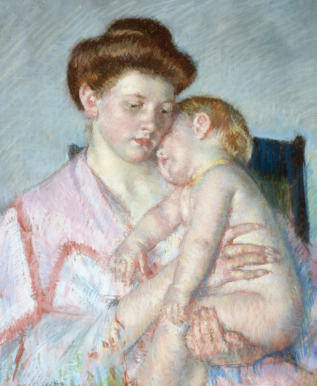 Sleepy Baby, ca 1910 (pastell på papper) av Mary Stevenson Cassatt
