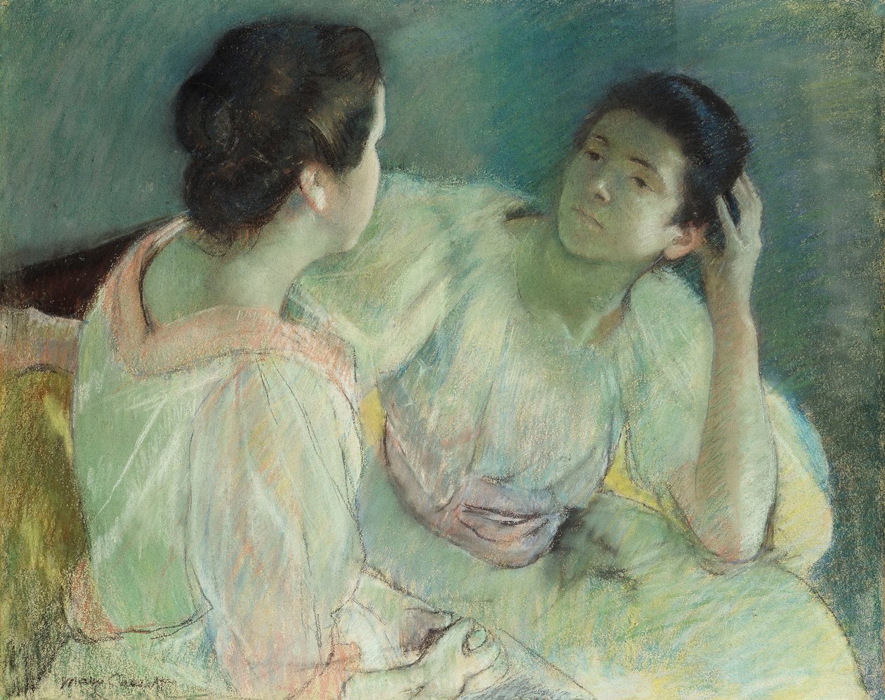 Samtalet, c.1896 av Mary Cassatt