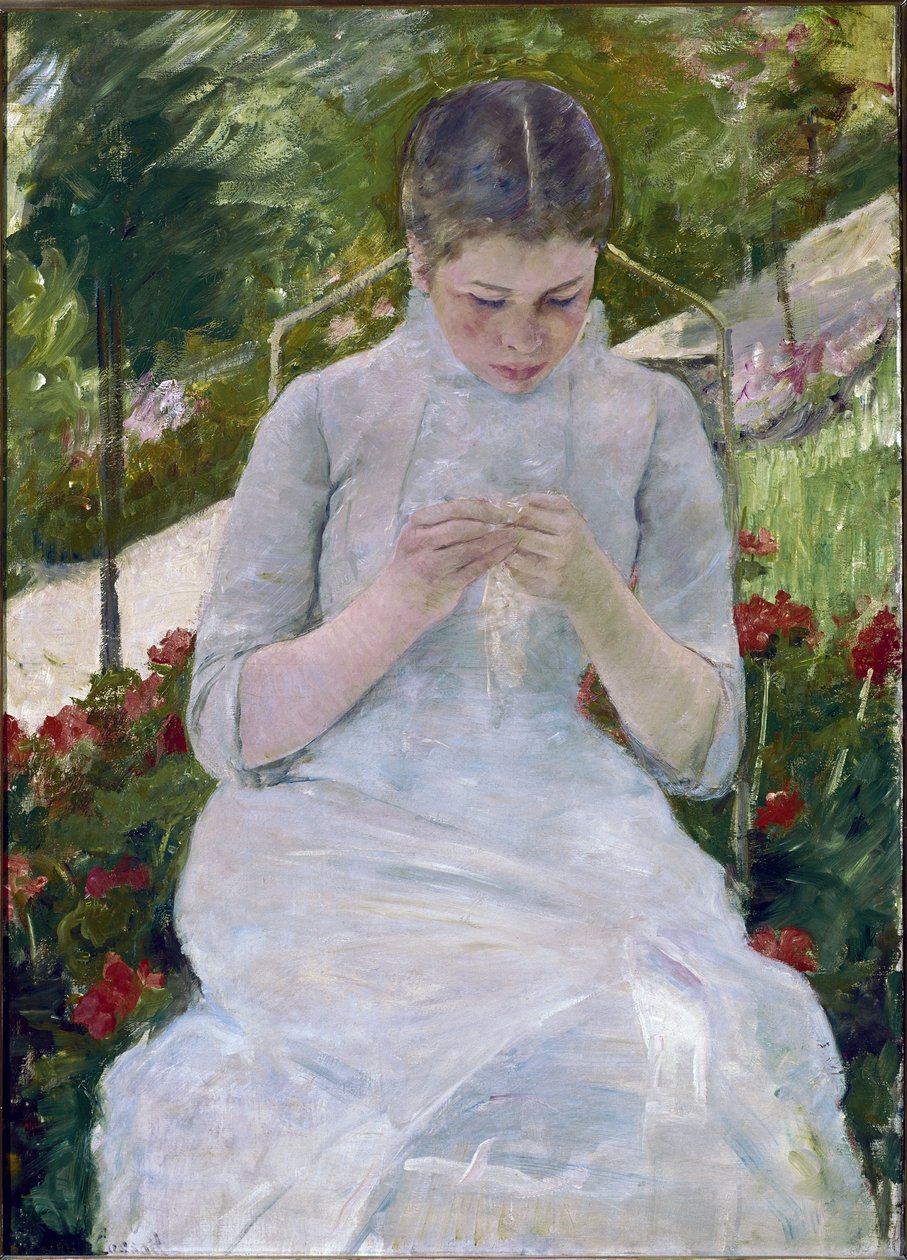Kvinnorsömnad (olja på duk av Mary Stevenson Cassatt