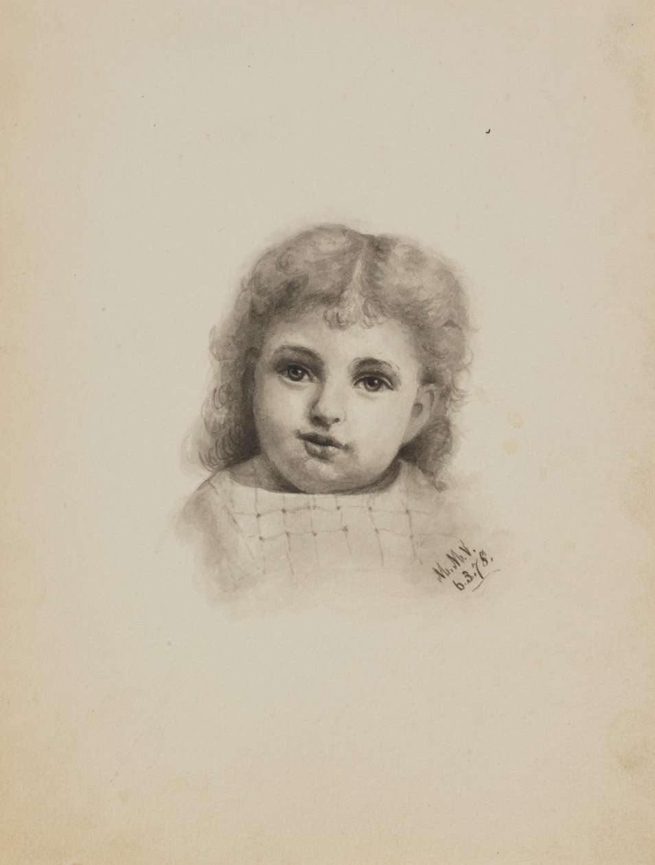 Untitled Head of a Child, 1878. av Mary Vaux Walcott