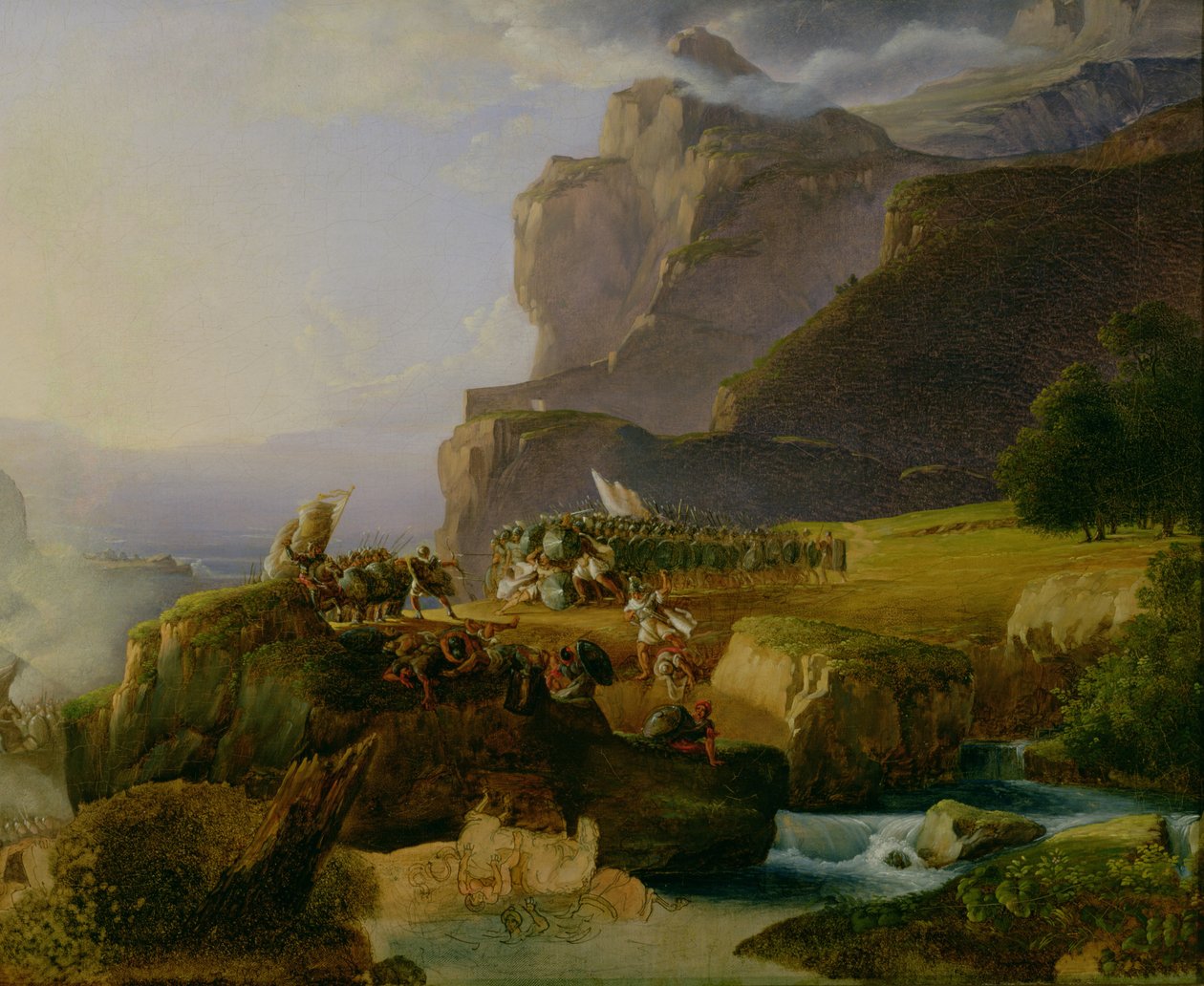 Slaget vid Thermopylae 480 f.Kr., 1823 av Massimo Taparelli d