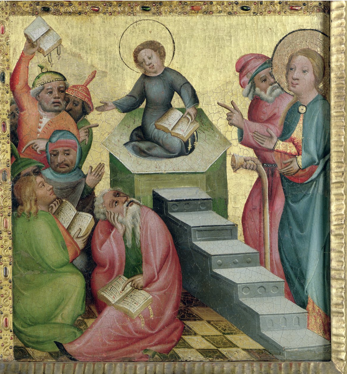 Dispute with the Doctors, 140010 (tempera på ek) av Master Bertram of Minden