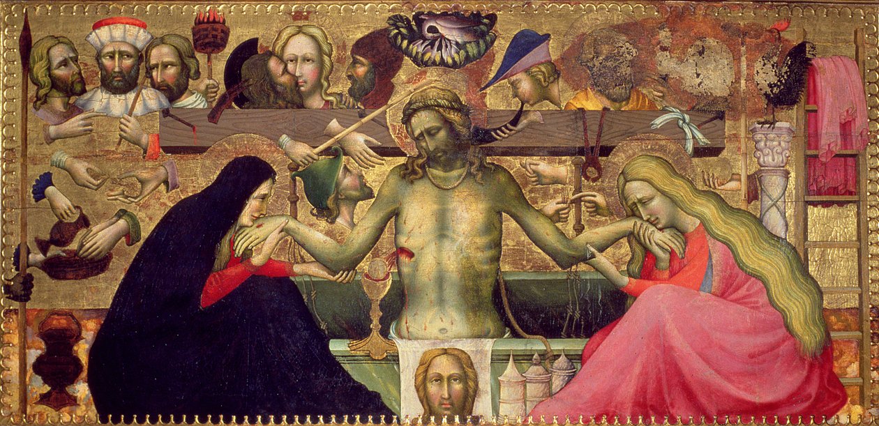 Madonna och barn med helgon, 1415 (tempera på panel) av Master of 1415