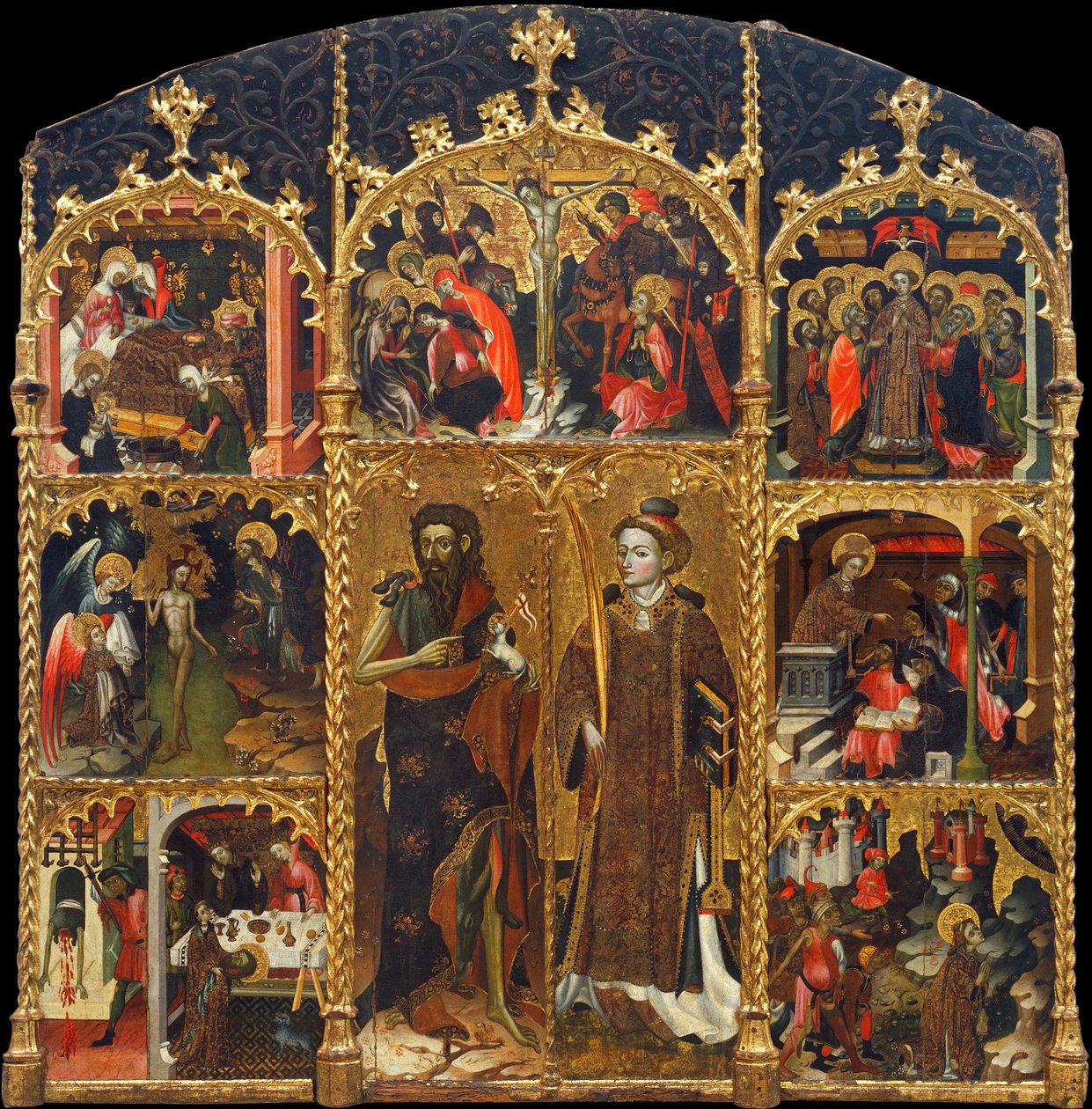 Altarpiece of Saint John the Baptist and Saint Stephen av Master of Badalona