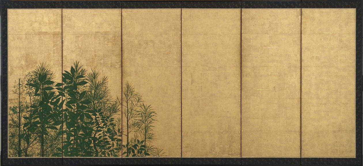 Träd, tidig Edo-period (bläck, färg och guld på papper) av Master of I nen Seal