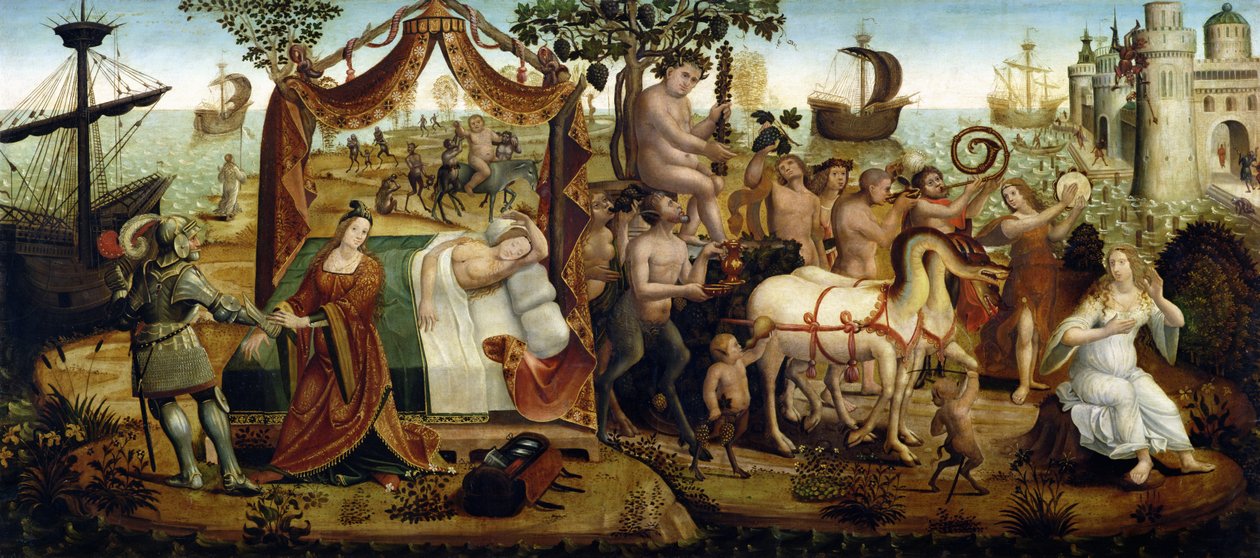 Ariadne i Naxos, från Theseus berättelse av Master of the Campana Cassoni