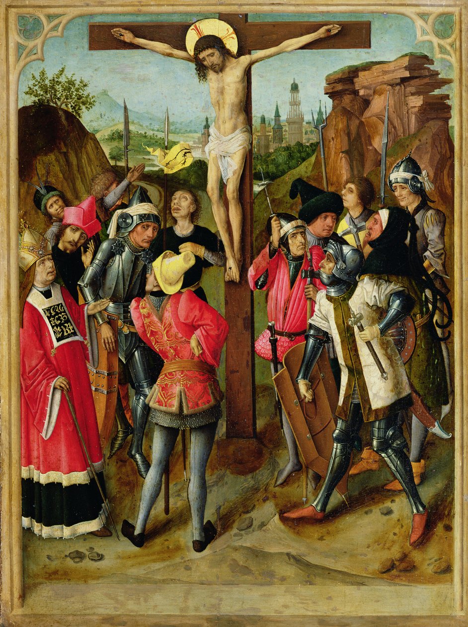 Korsfästelsen, c.1460-75 av Master of the Gathering of the Manna