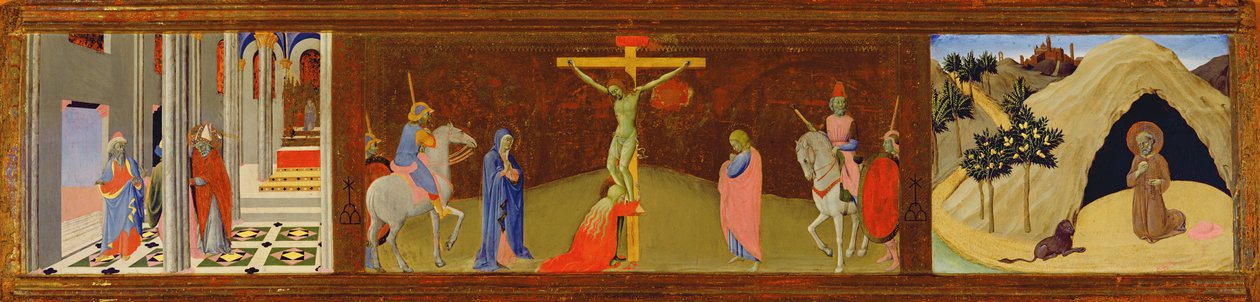 Triptyk av korsfästelsen, 1436 (tempera på panel) av Master of the Osservanza