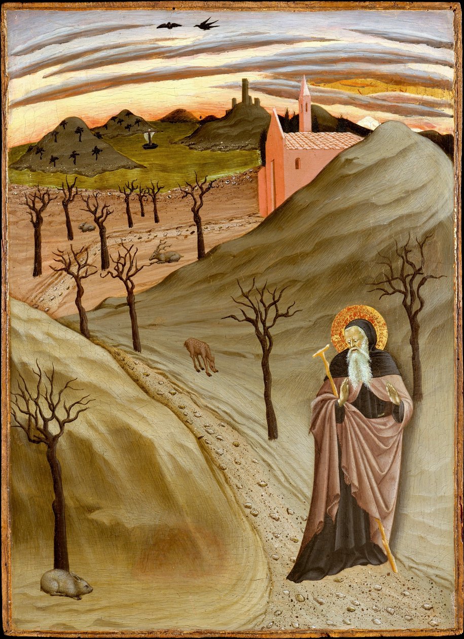 Saint Anthony Abbot Tempted by a Heap of Gold av Master of the Osservanza