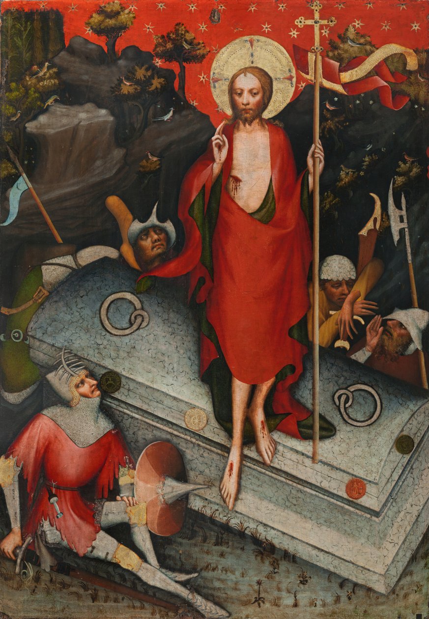 The Resurrection, SS James the Less, Bartholomew, Philip, efter 1380 (tempera på duk) av Master of the Trebon Altarpiece