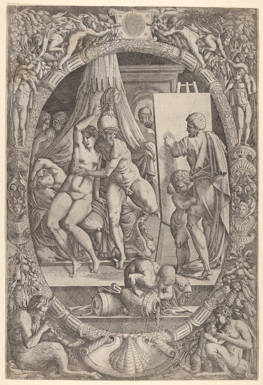 Apelles målning Alexander och Campaspe. av Master IQV