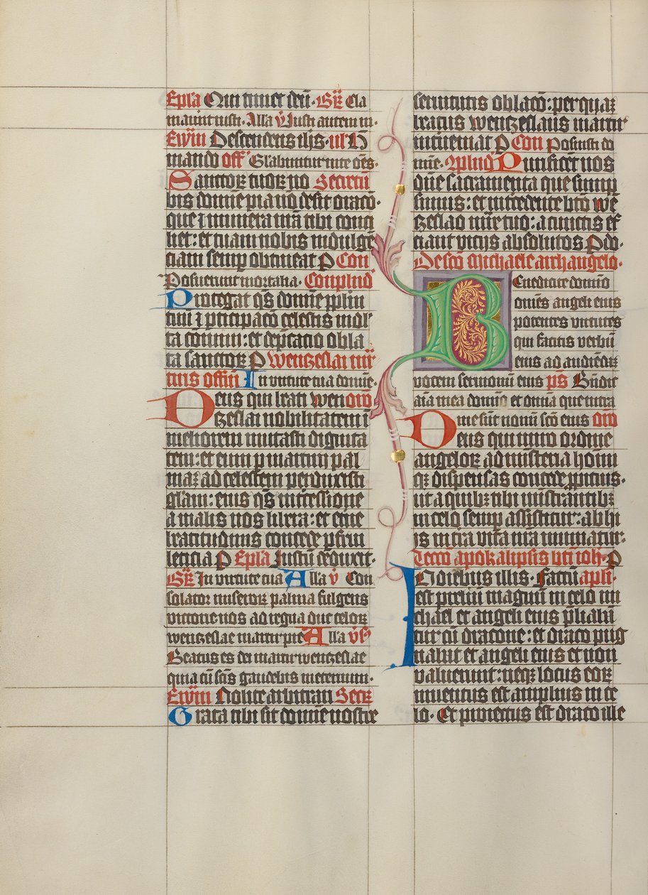 Dekorerad initial B av Master Michael