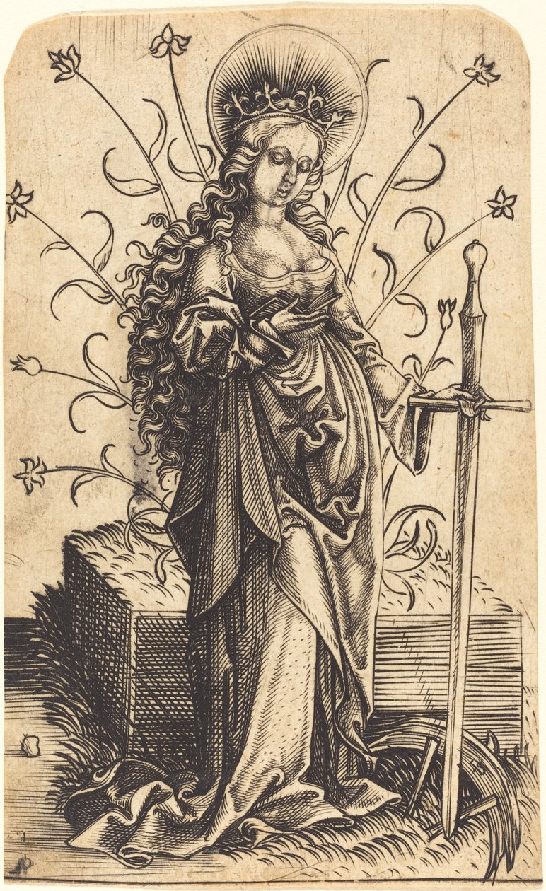 Saint Catherine av Master PW of Cologne