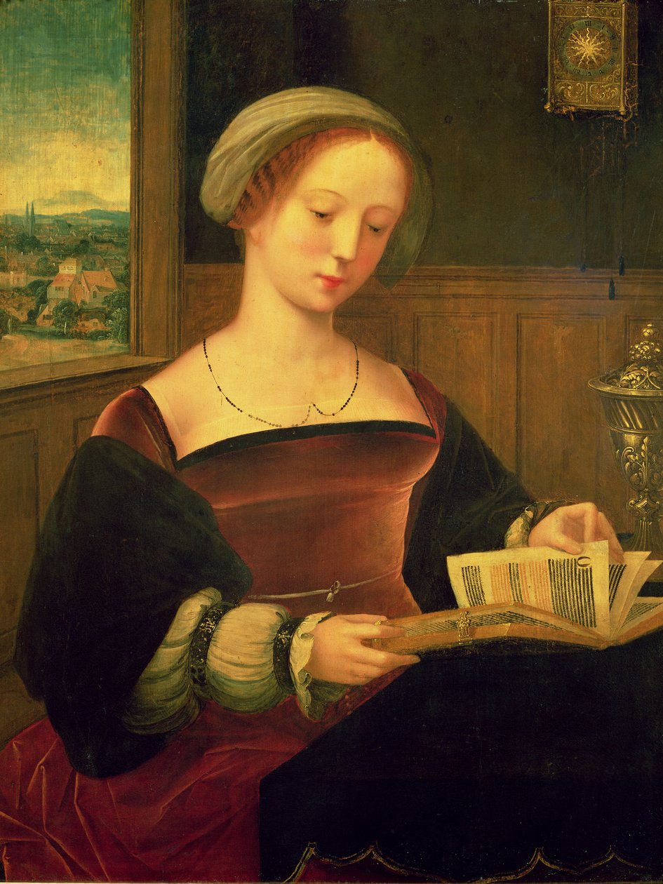 Maria Magdalena som läser av Master of Female Half Lengths