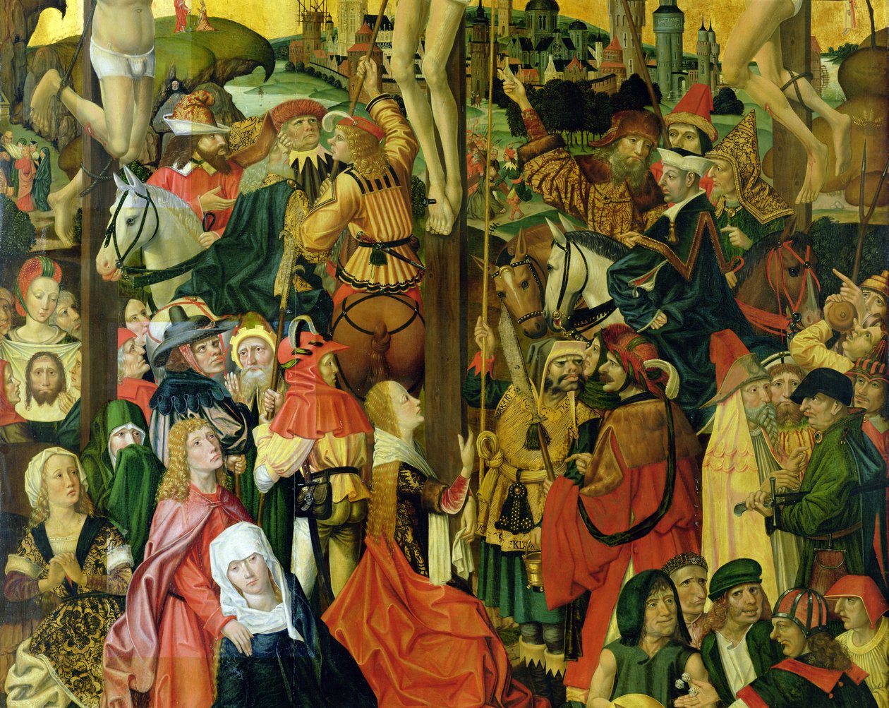 The Crucifixion, c.1500 (detalj av 148971) av Master of Hamburg