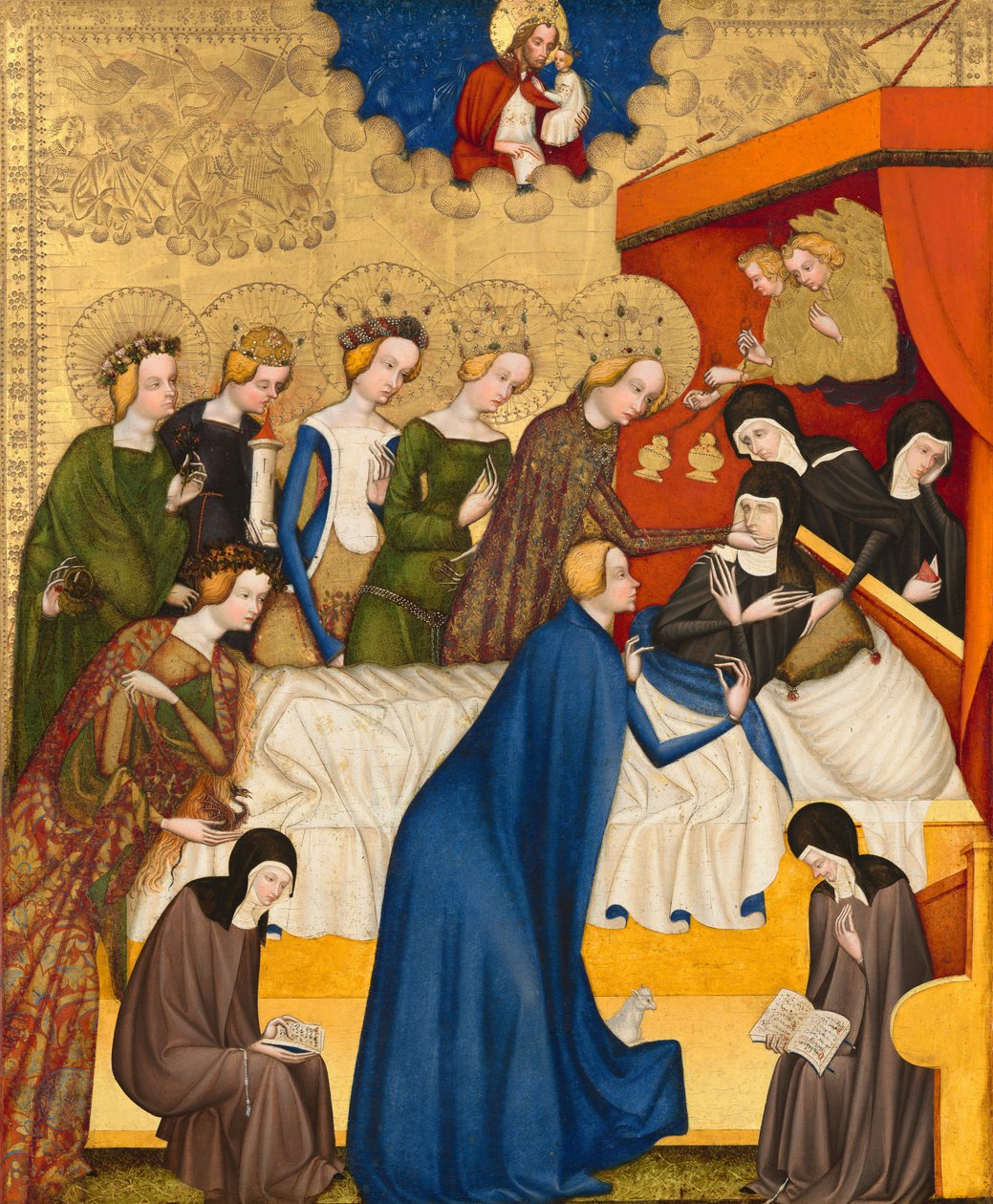 Saint Clares död av Master of Heiligenkreuz