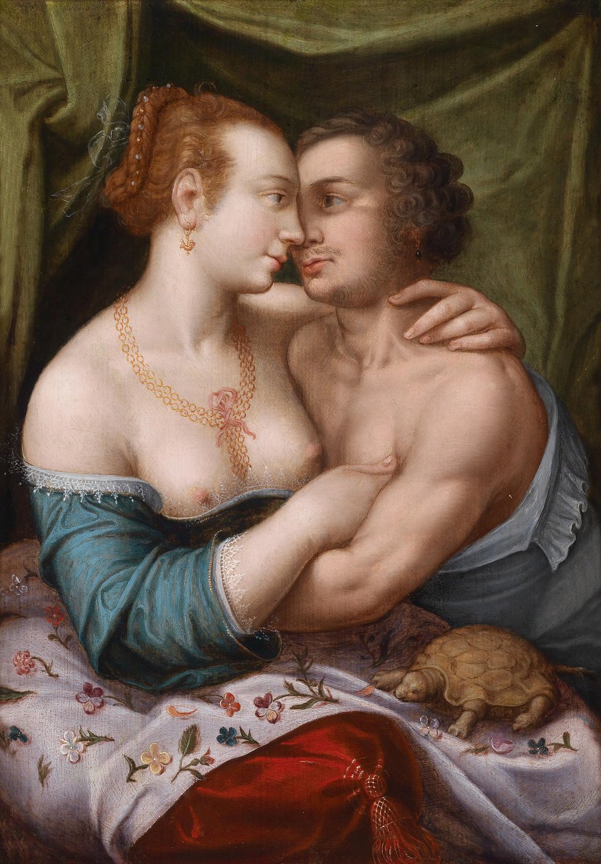 Elegant älskande par, ca. 1600 av Master of Prague