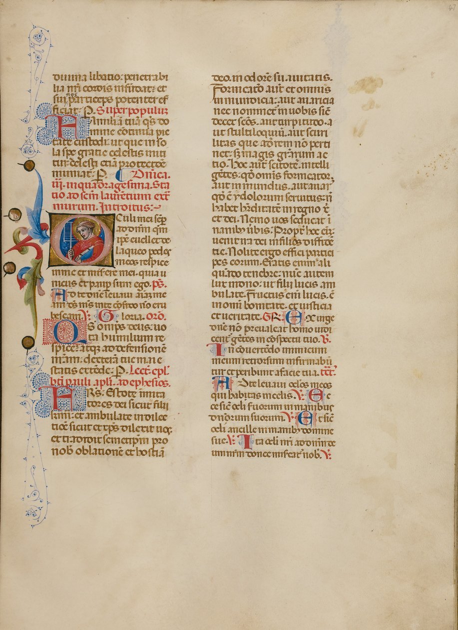 Ursprunglig O: Saint Lawrence av Master of the Brussels Initials