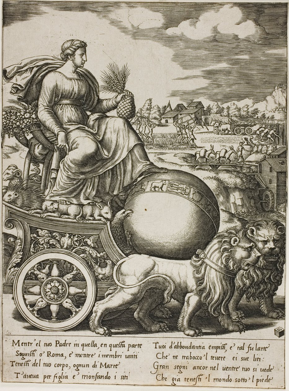 Cybele i sin vagn av Master of the Die