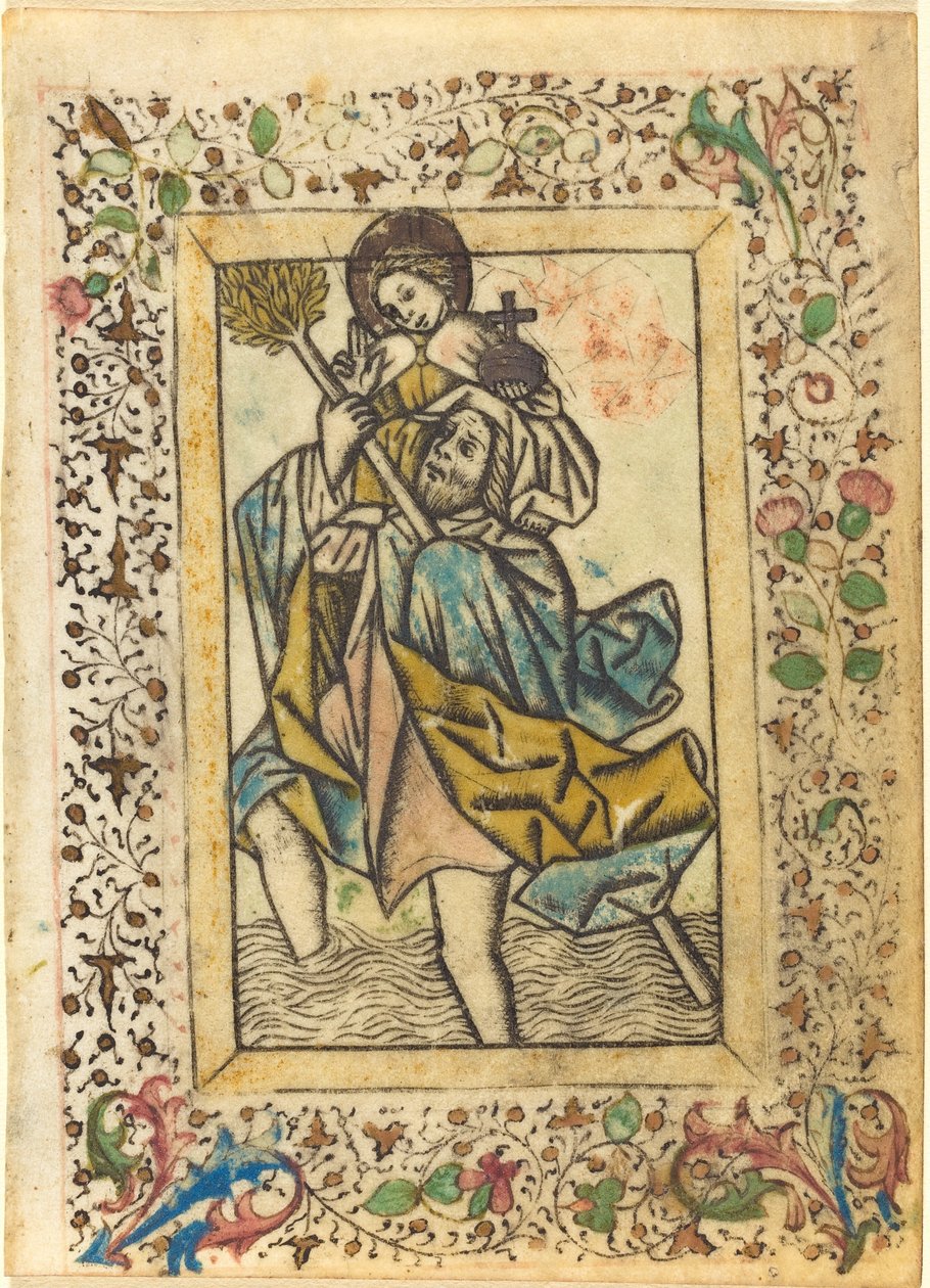 Sankt Christopher av Master of the Dutuit Mount of Olives