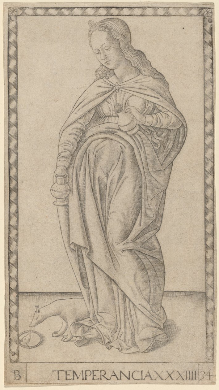 Temperancia (temperans) av Master of the E Series Tarocchi
