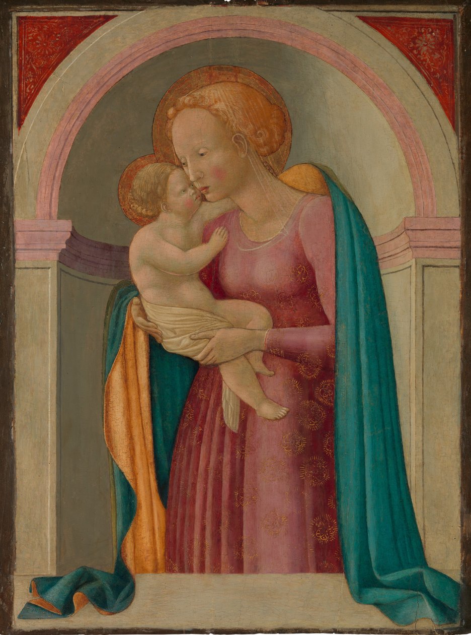 Madonna och barn. av Master of the Lanckoronski Annunciation