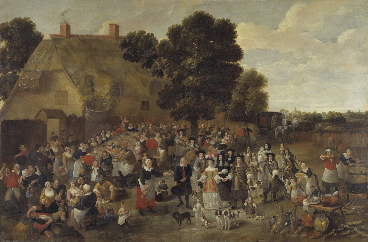 Bybröllop och utomhusfest av Matheus van Helmont