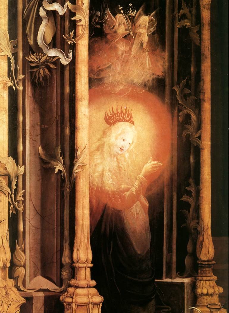 Concert of Angels and Nativity detail av Matthias Grünewald