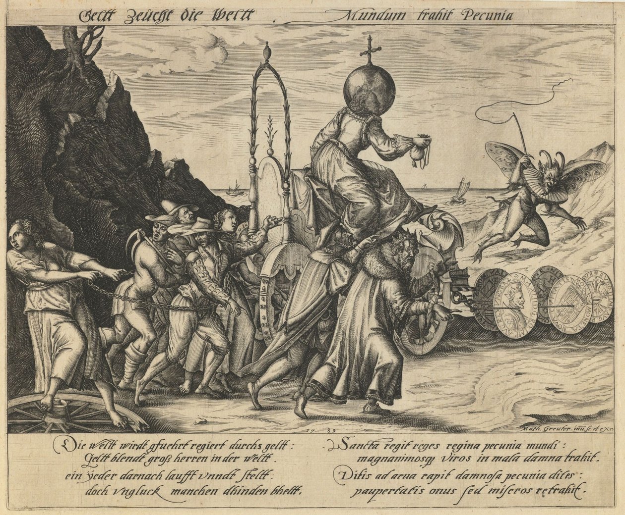 Pengar styr världen, 1589 av Mathias Greuter