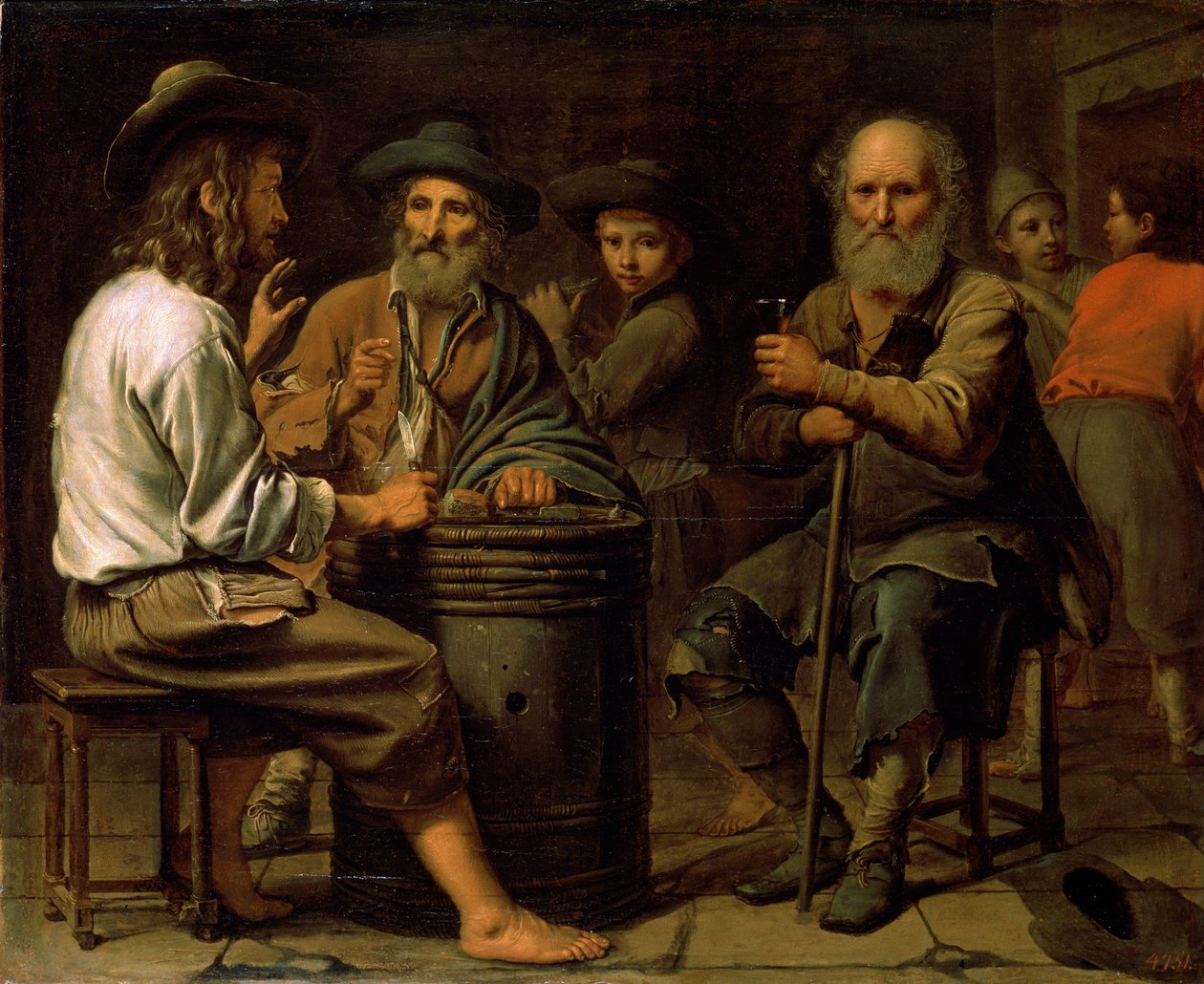 Bönder i en krog, 1640-talet. av Mathieu Le Nain