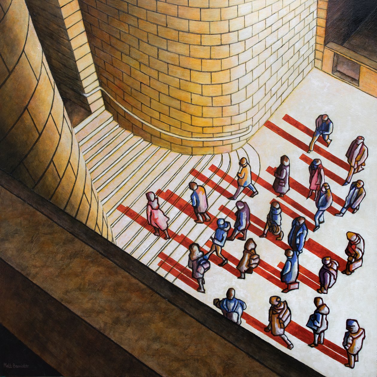 Footfall, 2018 (akryl på panel) av Matt Bannister